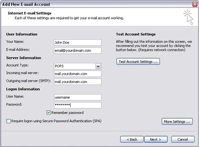 Outlook 2007 - POP Email Setup