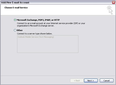 Outlook 2007 - New Email Account